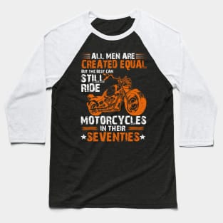 Vintage Mens Grandpa Motorcycle Biker Birthday 70 Years Old Baseball T-Shirt